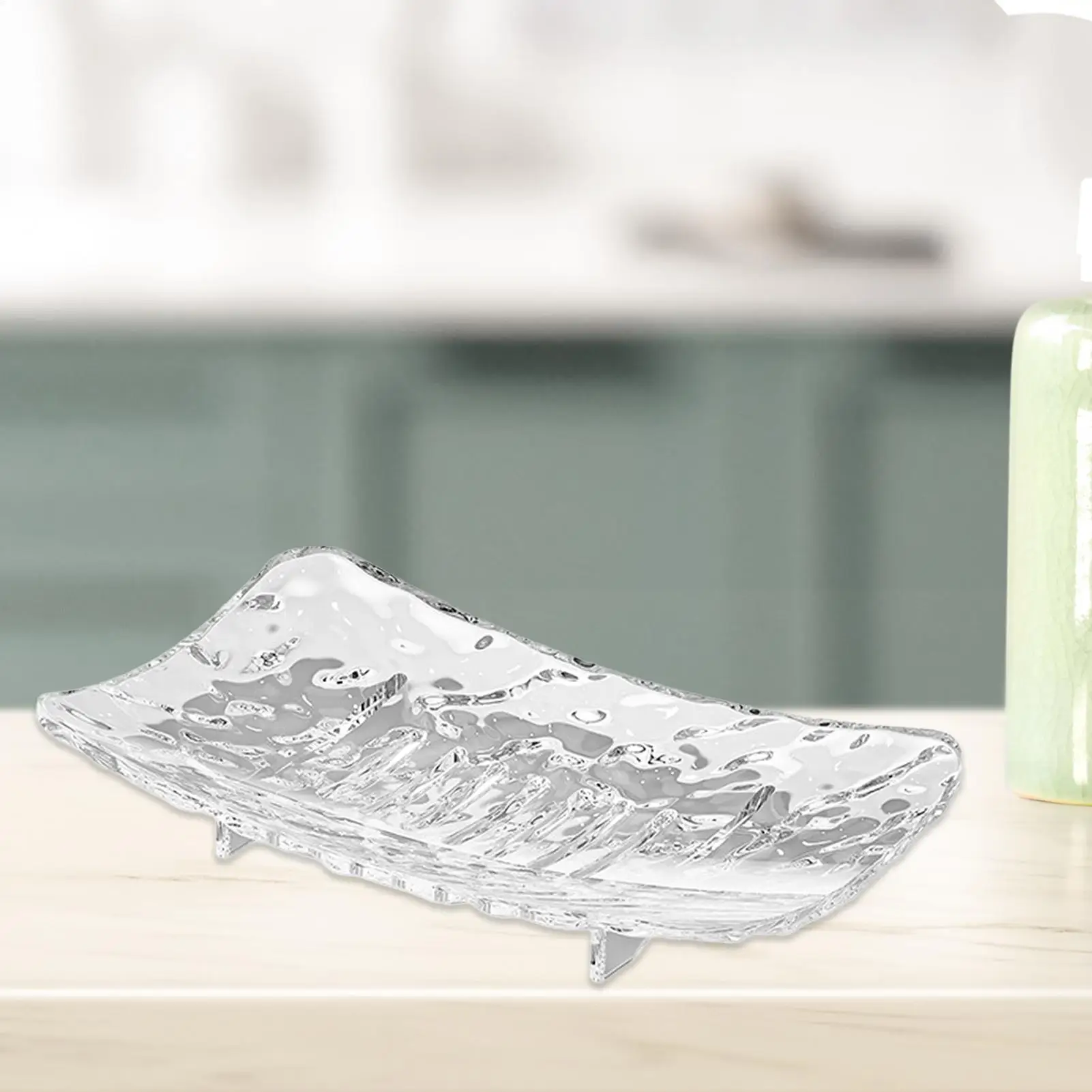 Transparent Soap Box High-End Bathroom Glaciers Patterned Soap Storage Rack For Household Use Soap Box Tray Light Luxury