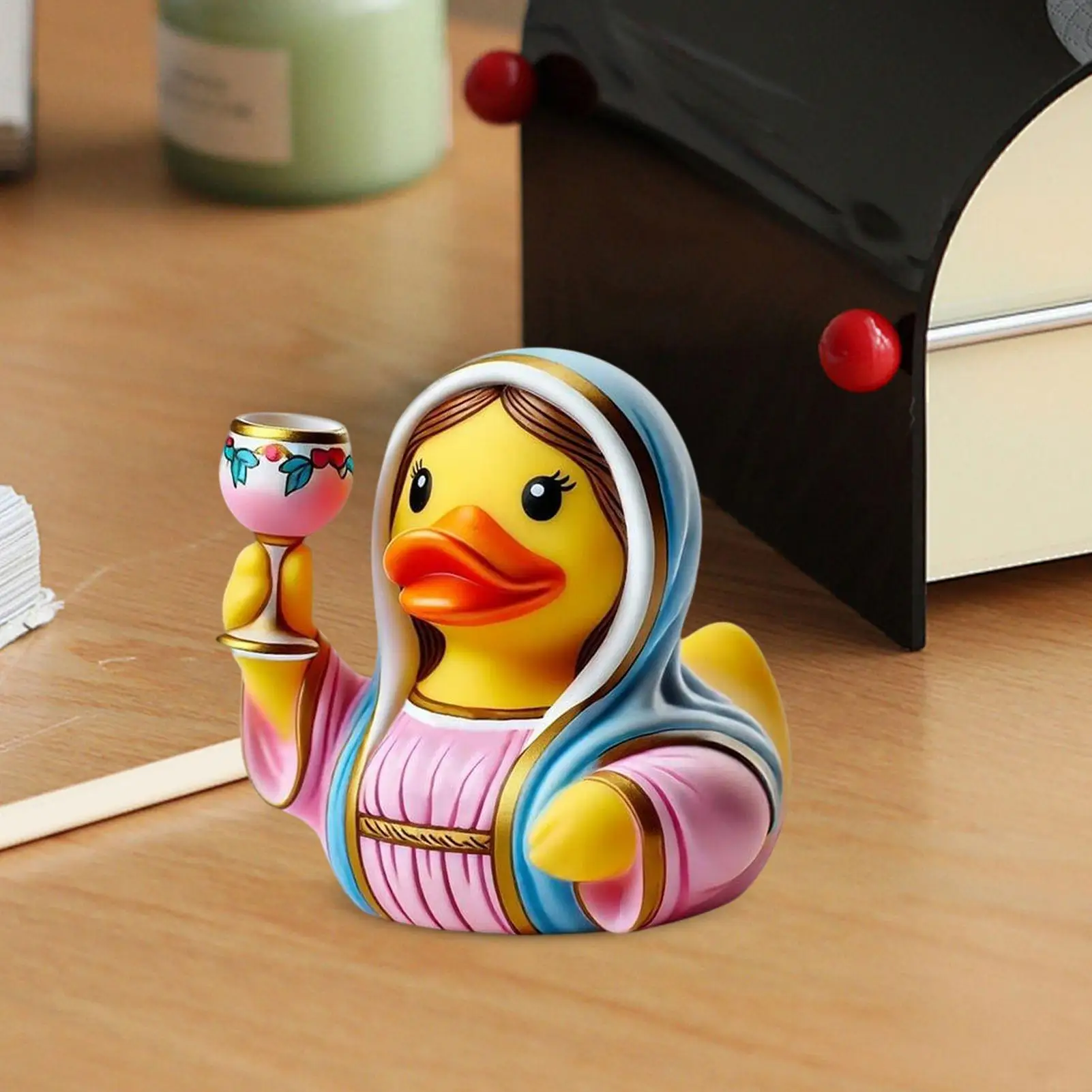 Duck Figurine Easter Figurines Christmas Decor Jesus Duck Desk Toys Cute Home Decor For Adults Kitchen Office Car Bedroom Desk