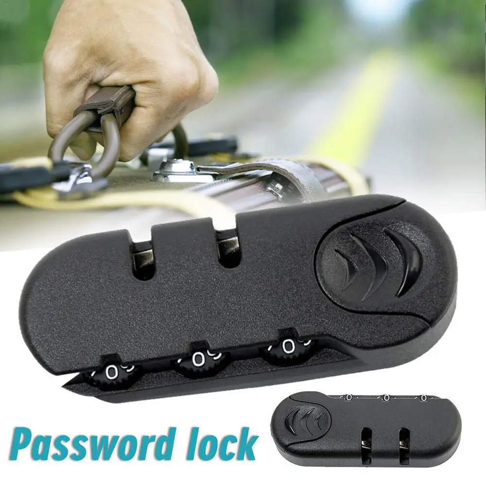 Black Lock Pull Chain Anti-theft Fixed Lock Code Lock Locks Combination Padlock Luggage Suitcase Lock