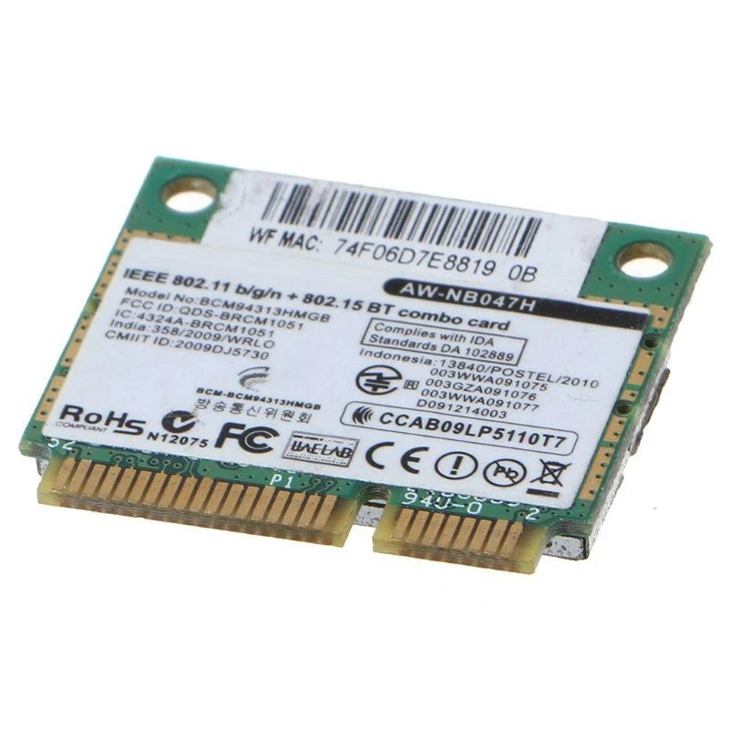 F3ke Wireless Card BCM94313HMGB AW-NB047H Half Mini PCI-e WiFi Card BT4.0