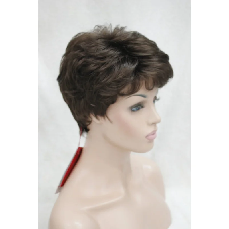 

Модный каштаново-коричневый волнистый женский короткий парик из синтетических волос