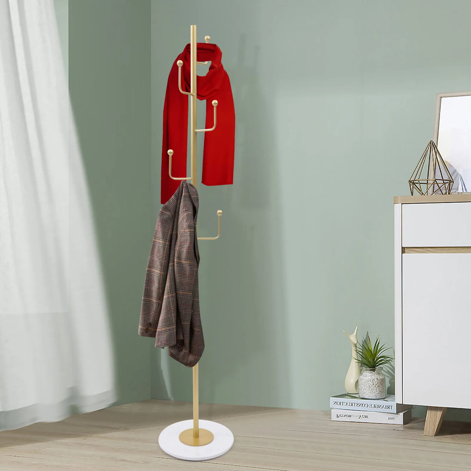 Floor Standing Clothes Rack Simple Combination for Bedroom Clothes Rack Creative Bag and Scarf Rack for Entering The Living Room