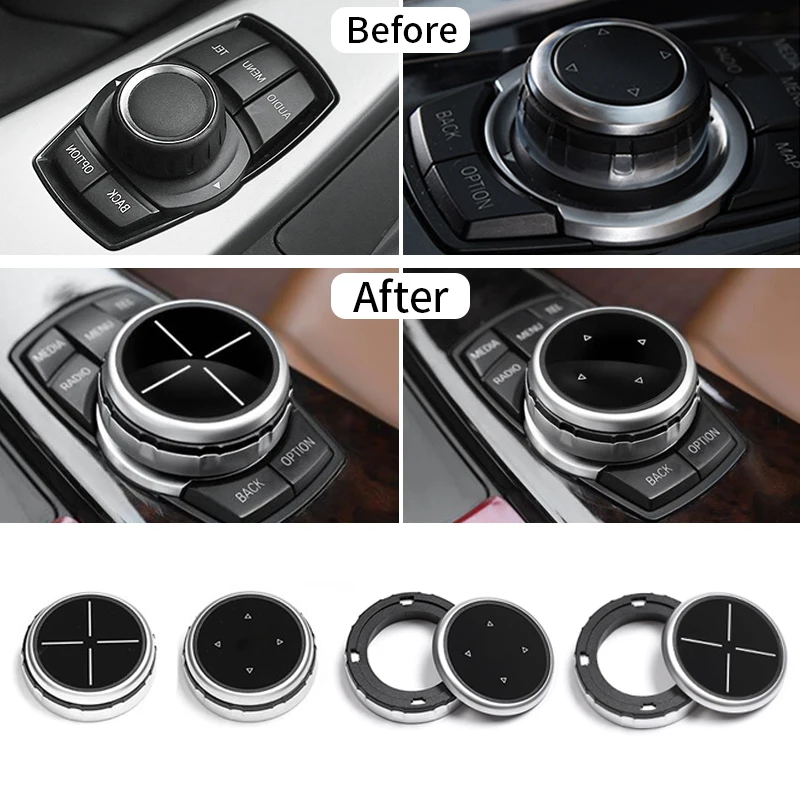 

Car Interior Center Control Multimedia Knob Buttons switch Knob Cover For BMW 1 2 3 4 5 6 7 Series 3GT 5GT X3 X4