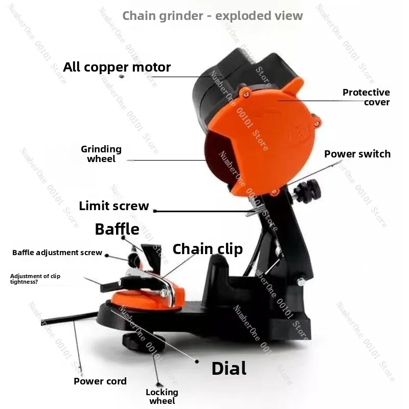 220V/110V All Copper Electric Chainsaw Chain Sharpener, EU & US Plug Universal Saw Chain Grinding Tool