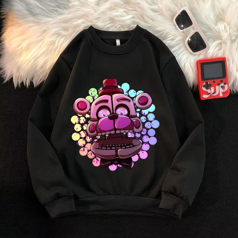 Five Nights At Freddys 어린이 크루넥 스웨트셔츠 애니메이션 FNAF 봄 풀오버 긴팔 탑 소년 얇은 티셔츠 아동복