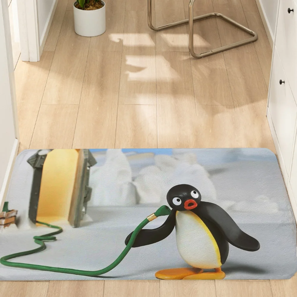 Things to the Room Decoration Items Pingu Welcome Mat for Hallway on the Floor Bathroom Foot Mat Goods for Home Accsessories