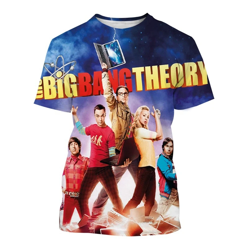 TV Series The Big Bang Theory Summer 3D Printing Short-sleeved Round Neck Men\'s T-shirt Hip-hop Fashion Casual Unisex Cool Tops