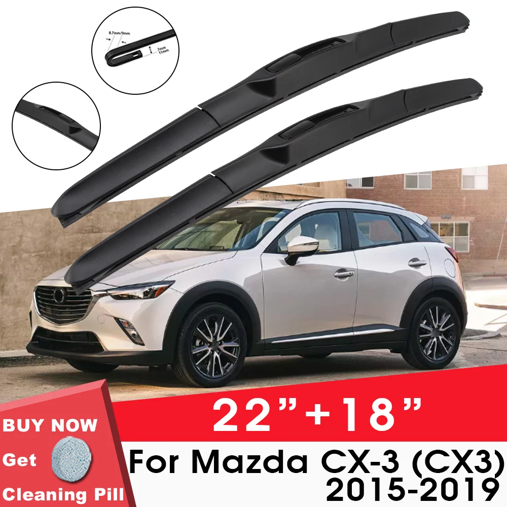 Spazzola tergicristallo per auto finestra anteriore tergicristallo di ricarica in gomma per Mazda CX-3 (CX3) 2015-2019 LHDRHD 22 \