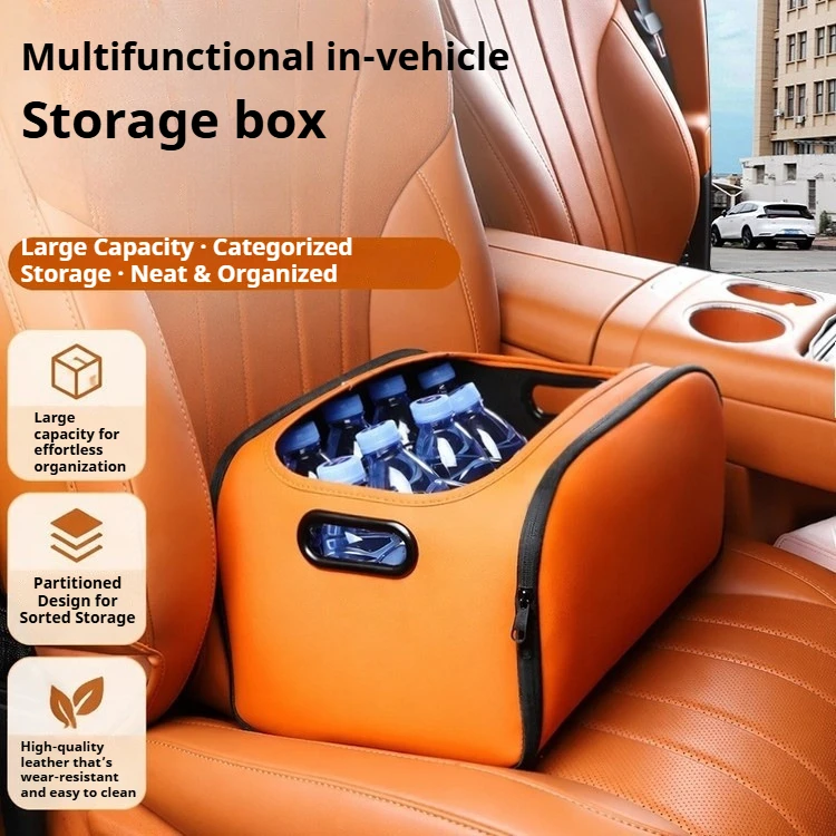 Car Interior Accessory Large Opening Auto Storage Box Large Capacity Tidying Container For Car Trunk  Co‑pilot Seat