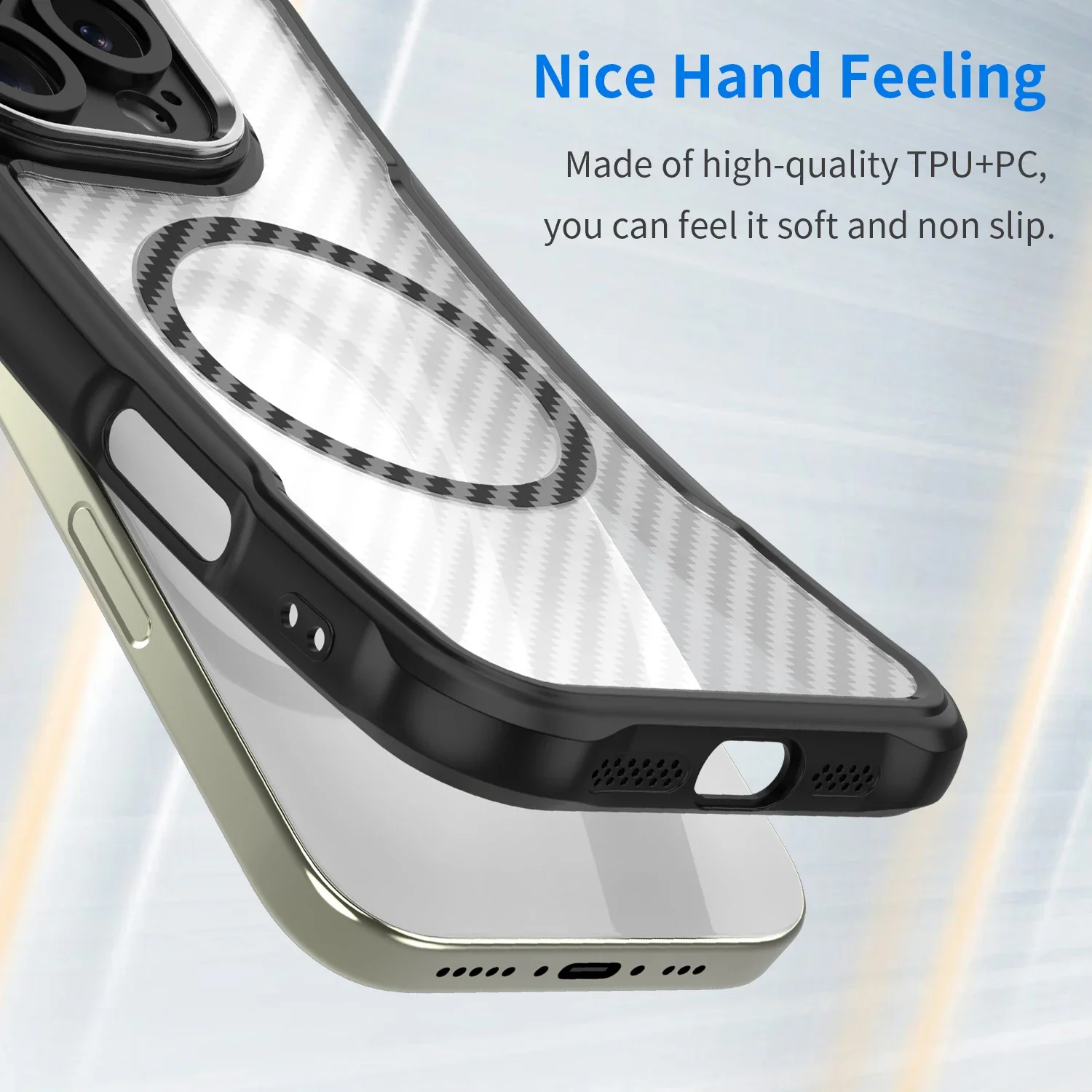 Magnetic Frosted Carbon Fiber Pattern TPU+PC Case For Motorola Moto Edge Motoedge 2024 5G ShockProof Alloy Lens Phone Cover