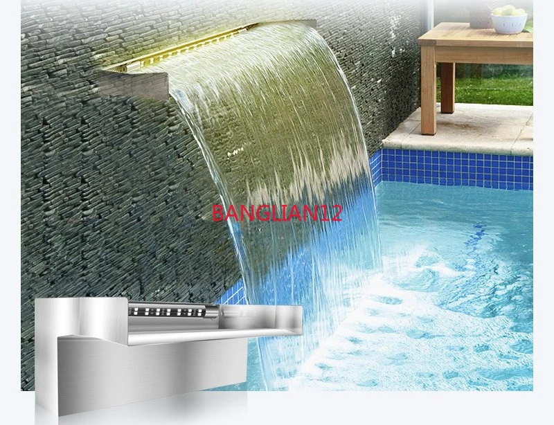 waterfall flow tank landscape wall, suitable for courtyard fish pond rockery 304 stainless steel waterfall water outlet