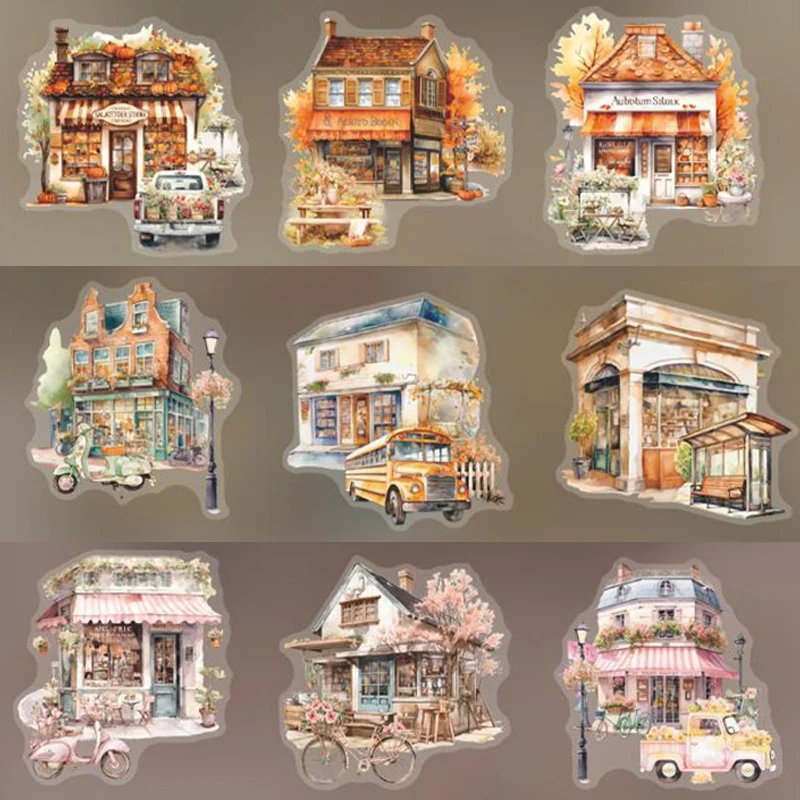 Mr. Paper, 6 Styles. 20 Pieces Per Item, Girl Character City Theme Scene Collage Sticker Pack, DIY Collage Material Stickers