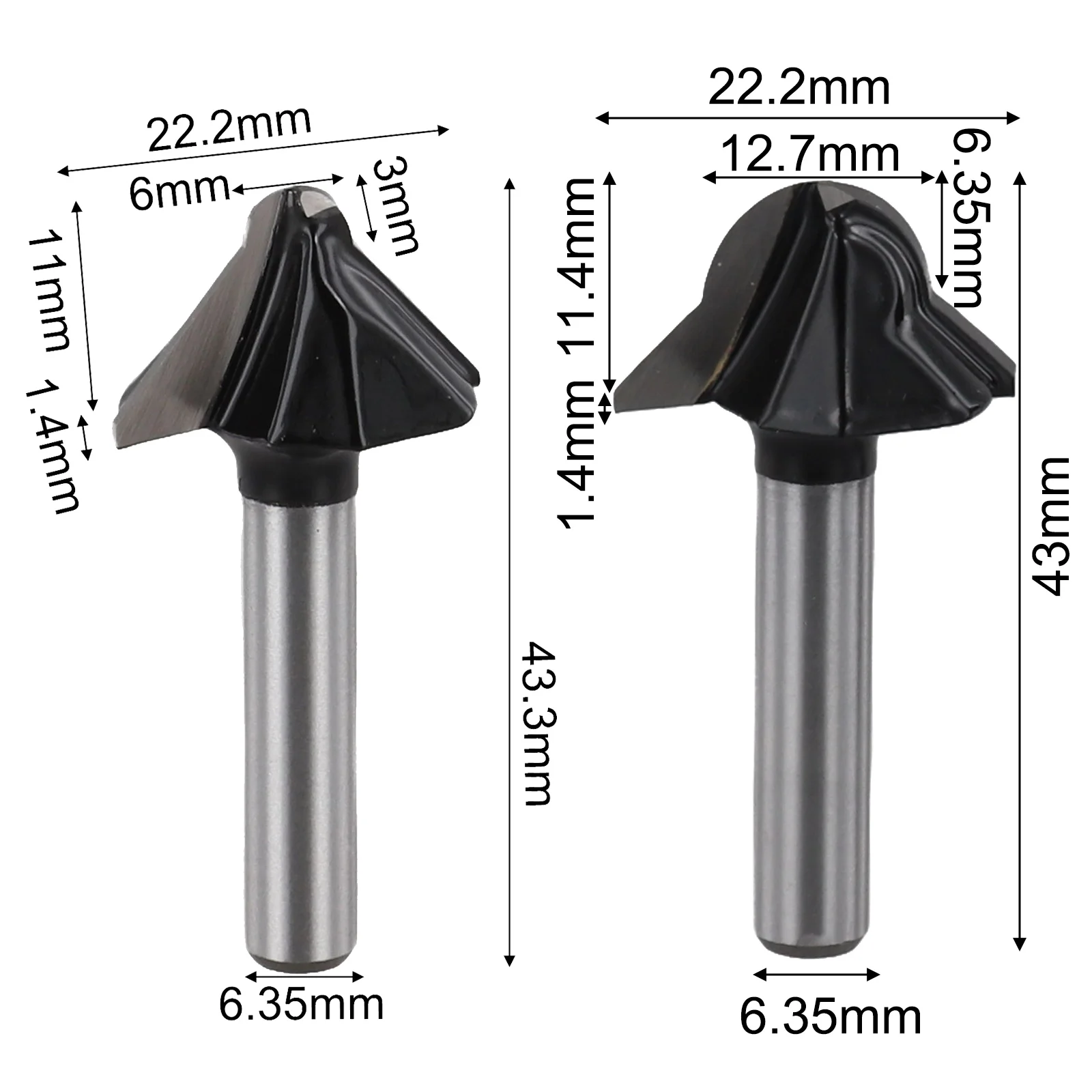 Slotting Cutter V-shaped Milling Cutter 90 Degree Round Bottom Easy Installation High Work Efficiency Non-slip Handle
