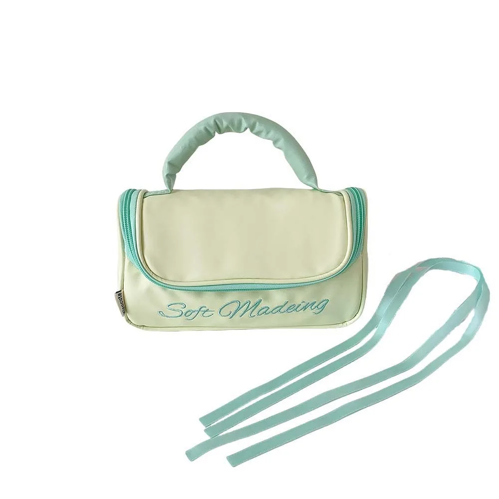 

PU Leather Y2K Bow Storage Bag Bowknot Large Capacity Korean Style Pencil Case Cosmetics Card Pen Aesthetic Bow Stationery Bag