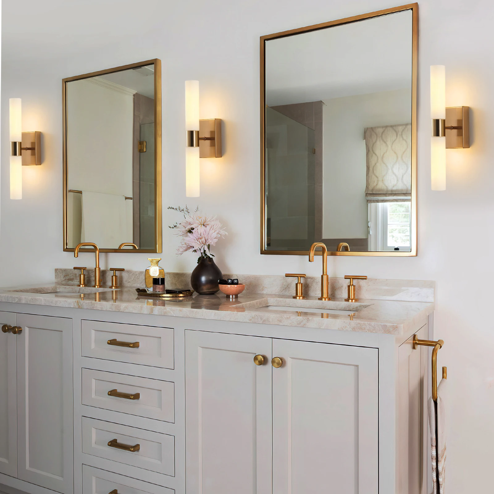 Light Emitting Diode Wall Lamp Wall Lamp White Glass Shade Indoor Bathroom Dressing Table Wall Bracket Light Bar Living