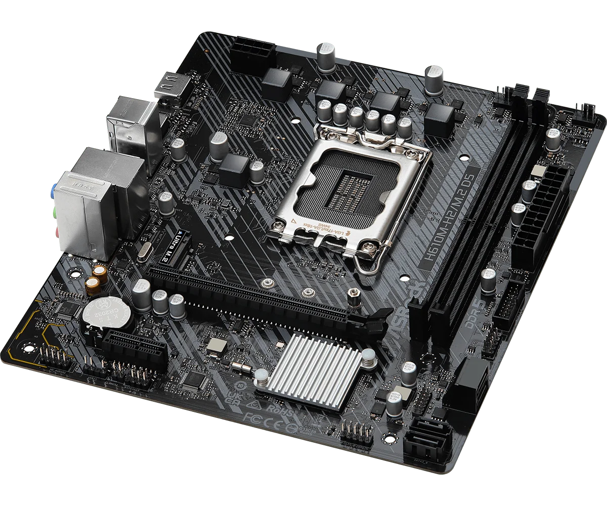ASROCK H610M-H2/M.2 D5 H610 Motherboard LGA1700 Support 12/13/14th Gen i5-12490F i5-12600KF i9-14900K i7-14700K CPU 2xDDR5 M-ATX
