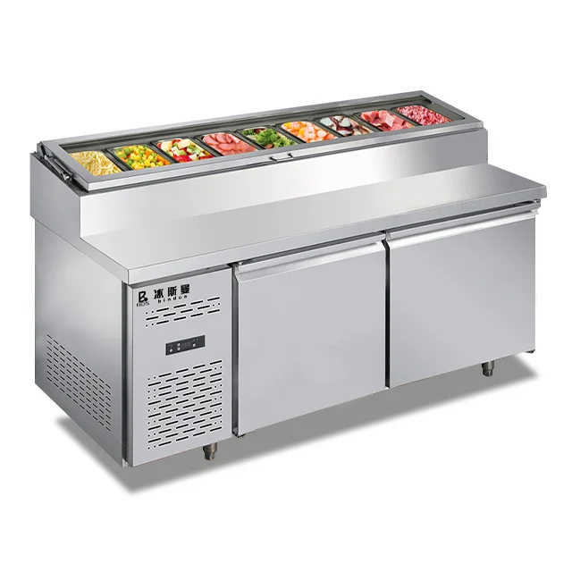 

Commercial Restaurant Counter Refrigerator Pizza Freezer Display Salad Counter Fridge Salad Counter