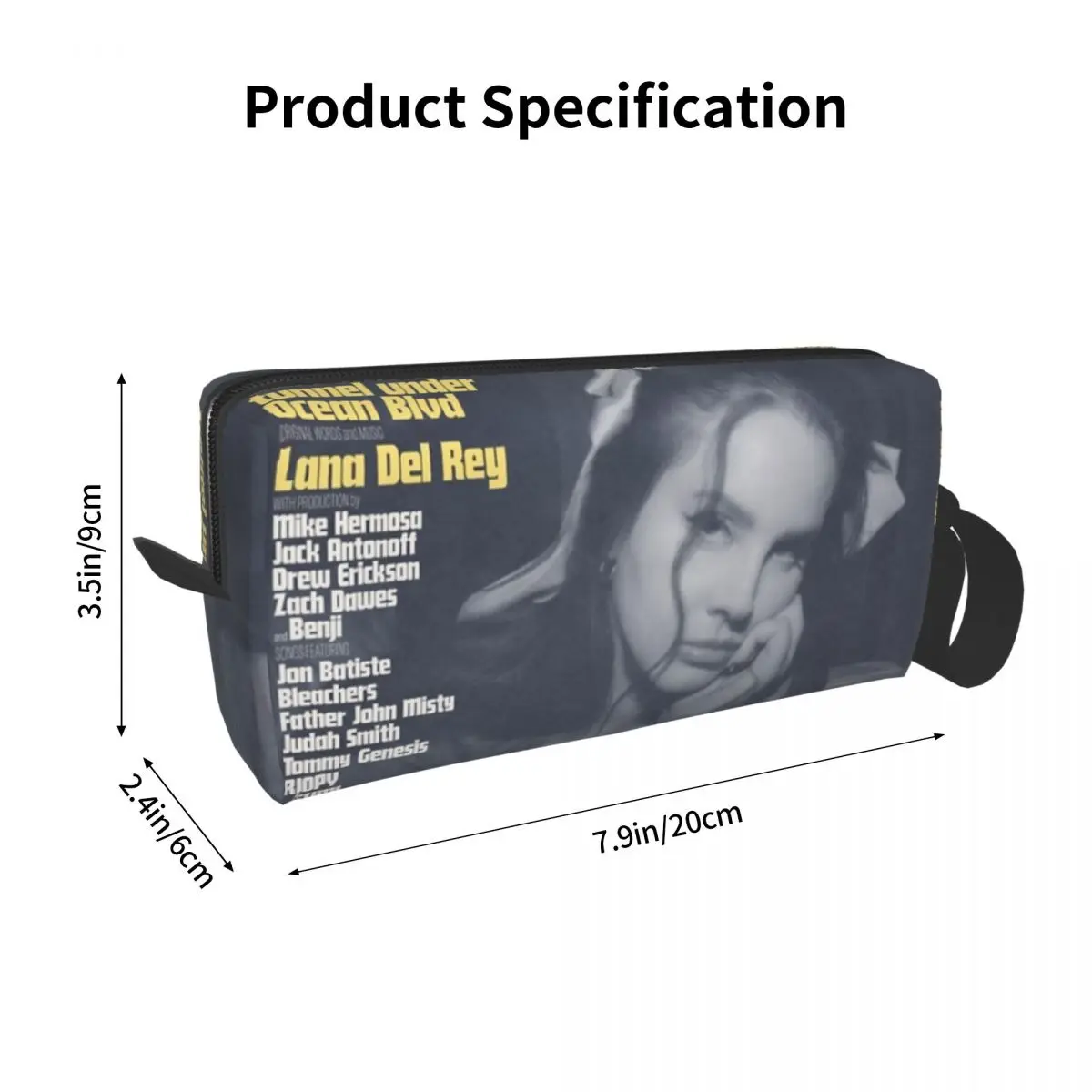 Albums Lana Del Rey Makeup Bags No Kung Fu Toiletry Cosmetic Bag Fashion Travel Makeup Organizer Case