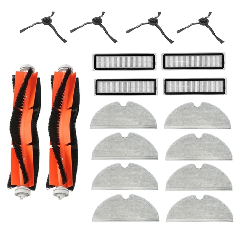 Xiaomi-掃除機用アクセサリー,サイドブラシ,フィルター,モップ,メインブラシ,d9,bot l10 pro l10,18個