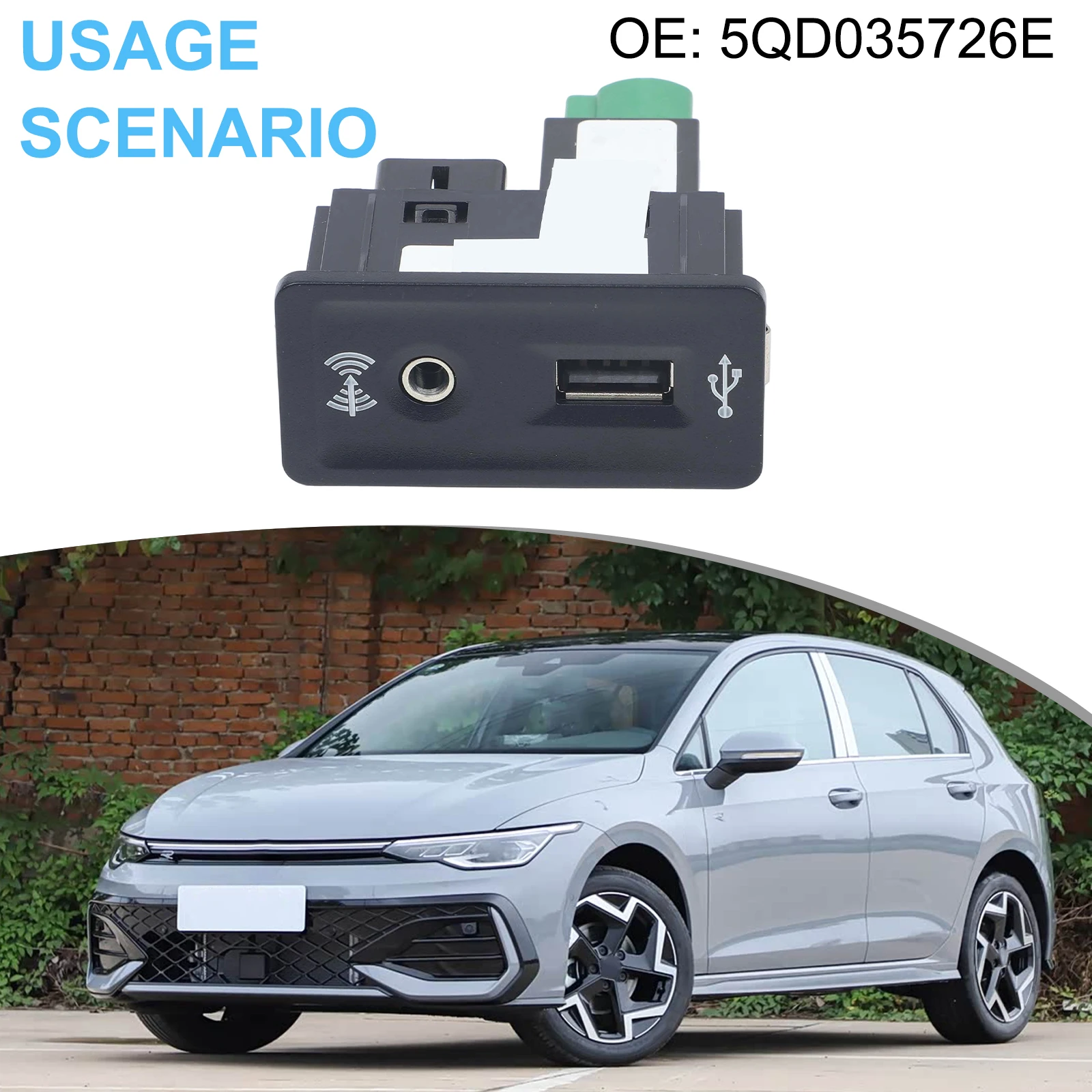 Socket Interface 5Q0035726E Part AUX Interface Material Non-Deformable Structure  Socket Interface 5Q0035726E