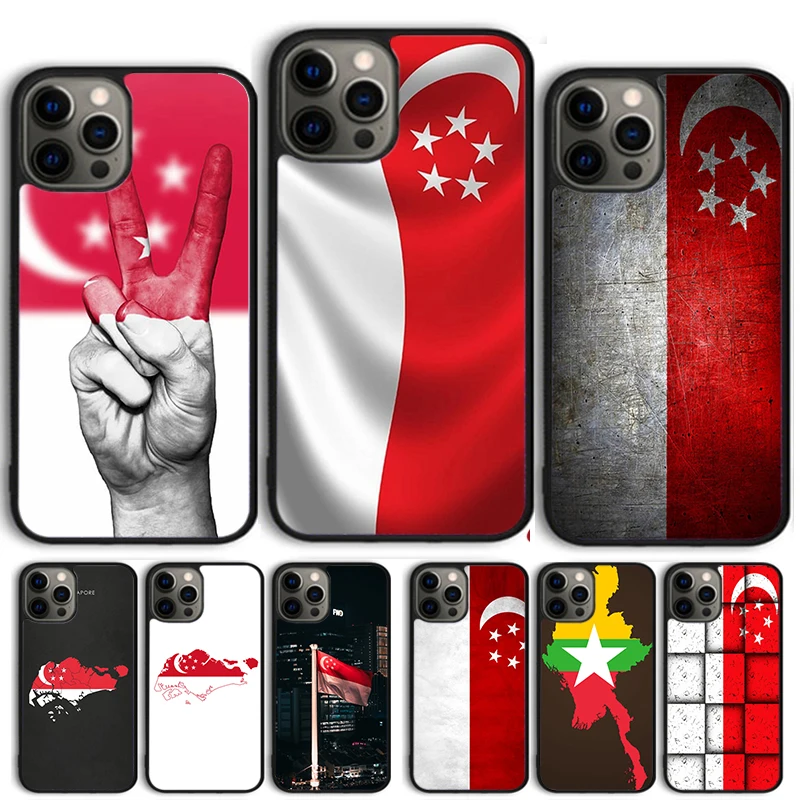 Singapore Flag Phone Case Cover For iPhone 15 16 11 13 14 Pro Max 12 mini Plus X XS Max XR Fundas