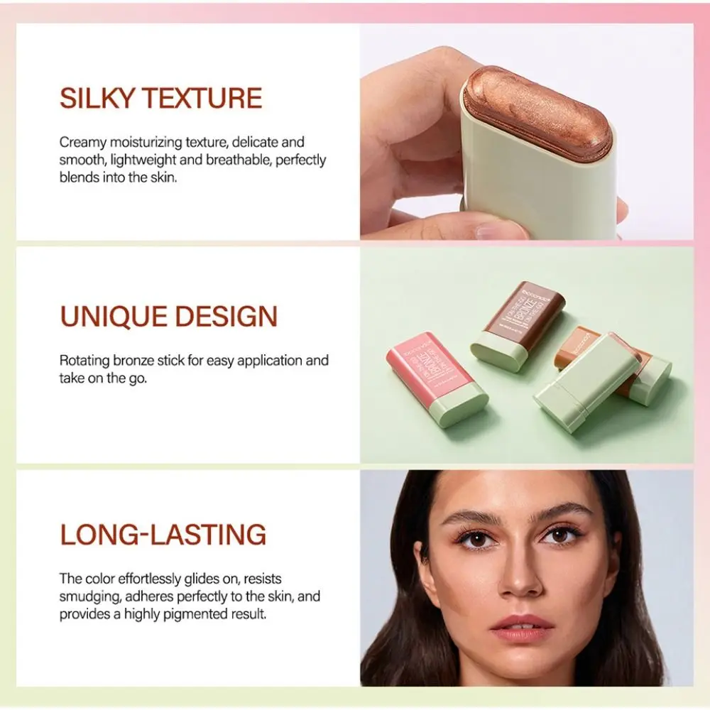 Rosto iluminando alto brilho vara blush rosto bronzer aliciamento vara conjunto à prova dwaterproof água iluminar destaque pó terno cosméticos