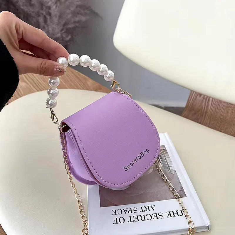 Women Mini Handbags New Elegant Shoulder Messenger Bag Portable Chain Bags Girl Pearl Crossbody Rhombus Small Square Bag