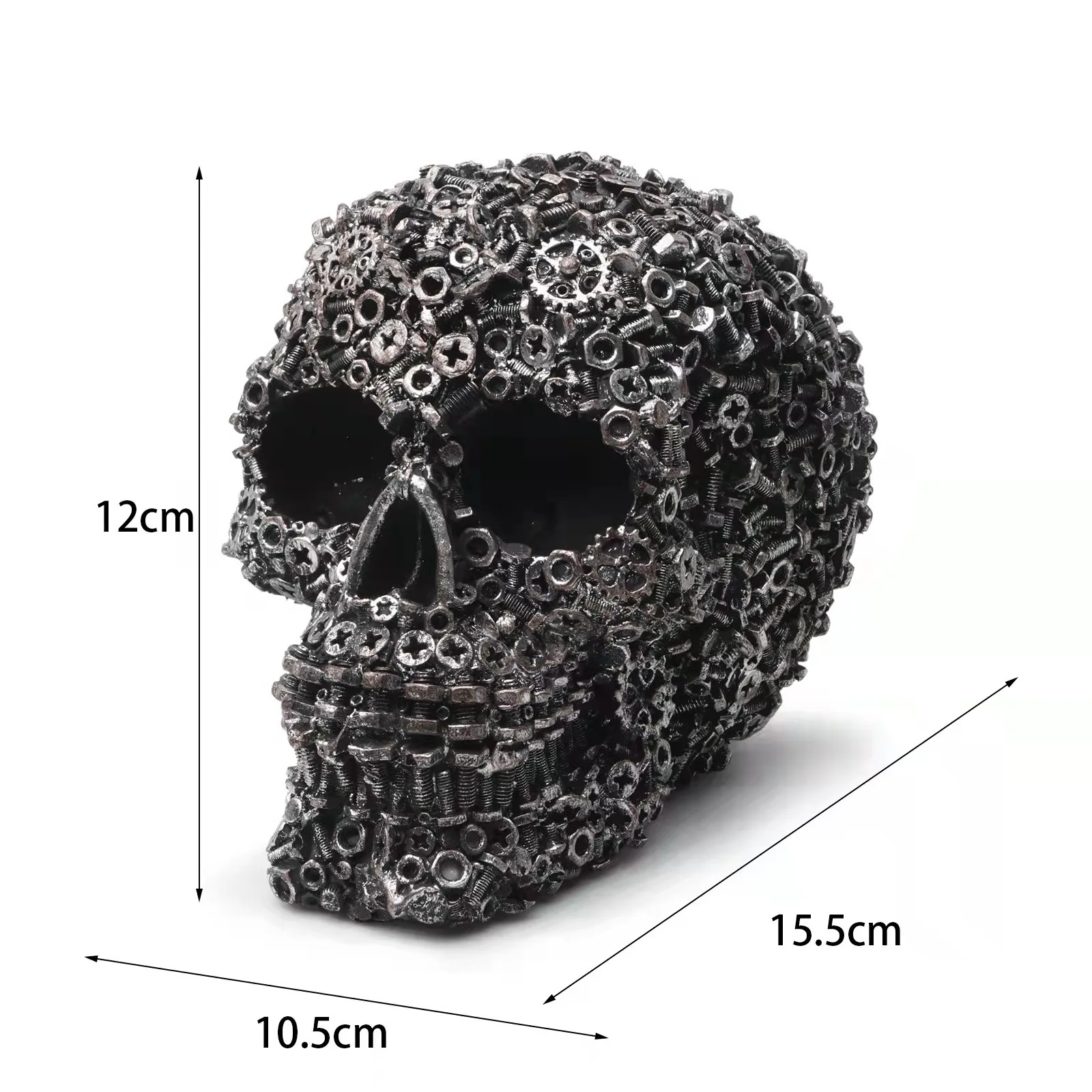 Resin Screw Gear Mechanical Style Skull Decorative Crafts Ornament Home Decor Statue Halloween Decoration Sculpture Skull Statue