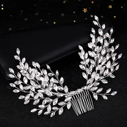 Luxury Crystal Hair Comb Headband Tiara For Women Bride Rhinestone Bridal Wedding Hair Accessories Jewelry Comb Headband Tiara