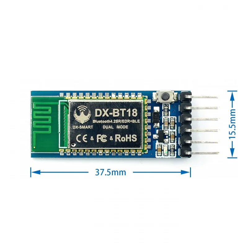 DX-BT18Bluetooth modulo Dual-Mode con battiscopa SPP2.0 + BLE4.0Serial Pass-through CompatibilityHC-06