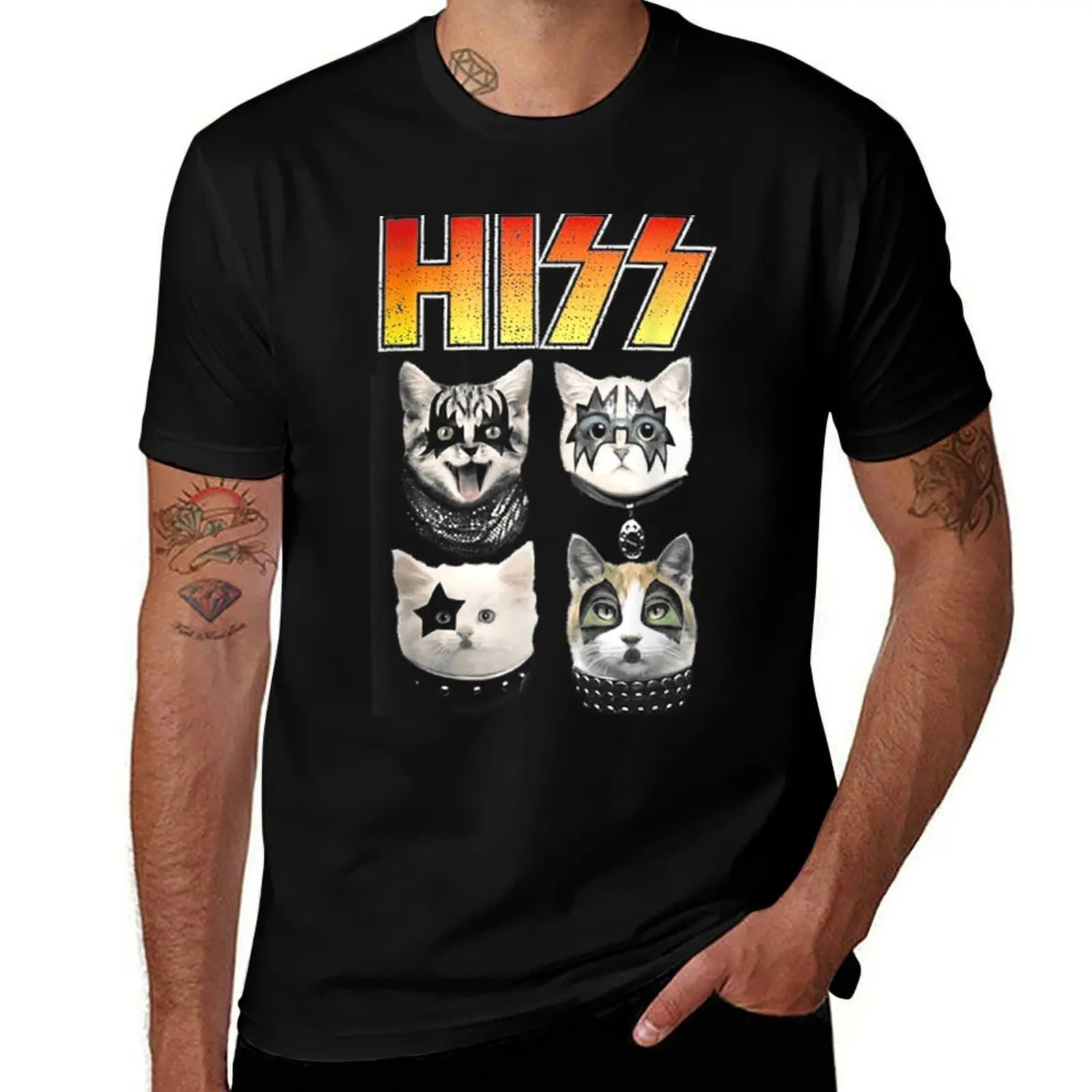 Hiss Funny Ca Hiss Cat Lover Hiss Cat T-Shirt Casual All Match Short Sleeve T-Shirt