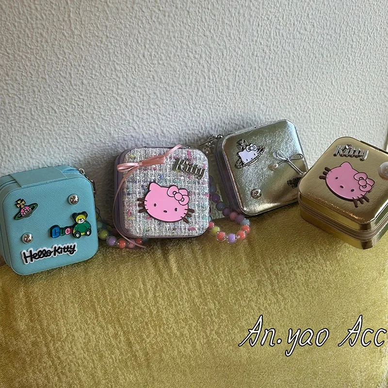 

for Hello Kitty Anime KT Cat Saturn Jewelry Storage Box Super Practical Travel Companion Portable Jewelry Mini Jewelry Case Hold