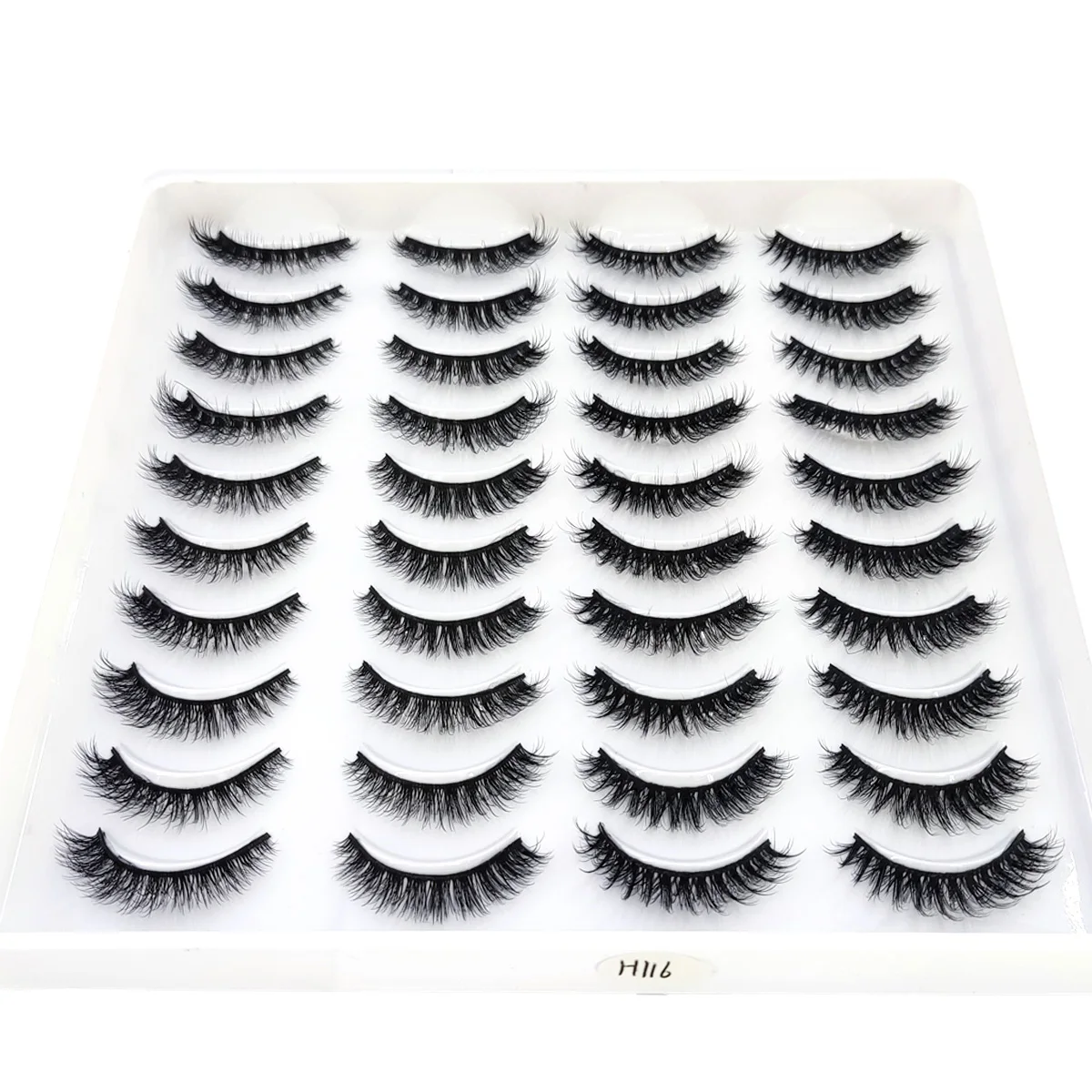 AMSDCN 20 pairs of 6D fluffy soft false eyelashes handmade short natural and dramatic artificial 3D mink eyelash extension makeu