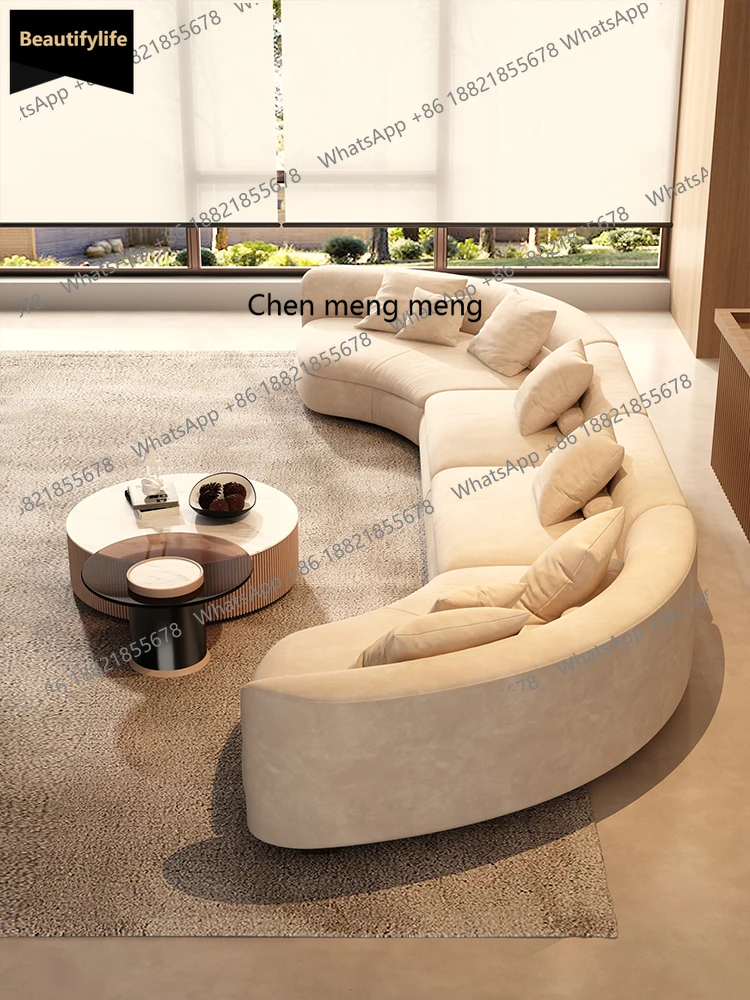 B456 Beauty salon curved sofa living room modern simple large apartment creative special-shaped fabric matte velvet sofa