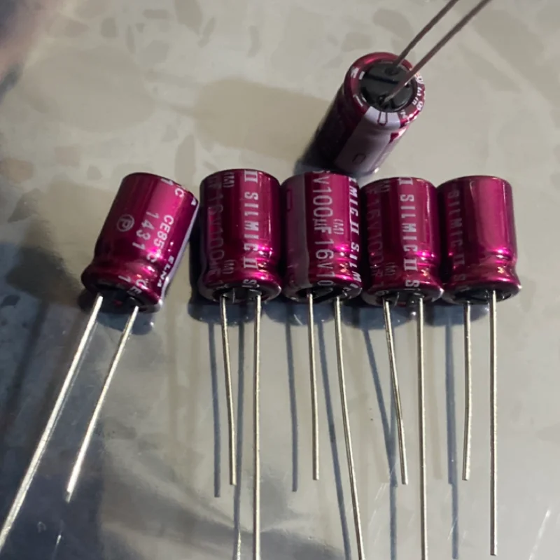 

5PCS 100UF 16V ELNA capacitor 16V 100UF 8X11.5MM SILMIC II copper pin RFS brown god red robe