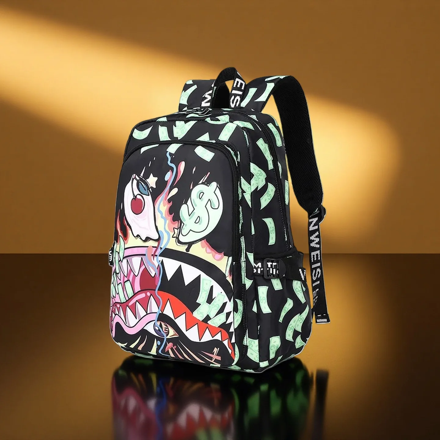 Tragen Sie diese Hai-Tasche in die Schule, die ich habe verfolgt und alles aufgefordert habe! Es ist so leicht, es kann eine ganze Klasse passen,