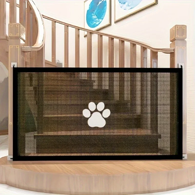 Pet Dog Net Doors With Hook Pet Isolated Network Stairs Gate Folding Breathable Mesh Playpen For Dog Safety Fence Pet Supplies