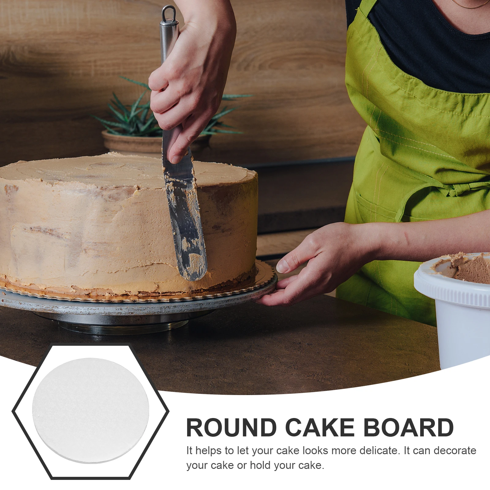 

Transfer Board 35CM Round Aluminum Foil Cake Drum Thickened Corrugated Paper Cake Plate Baking Tool For Home Party