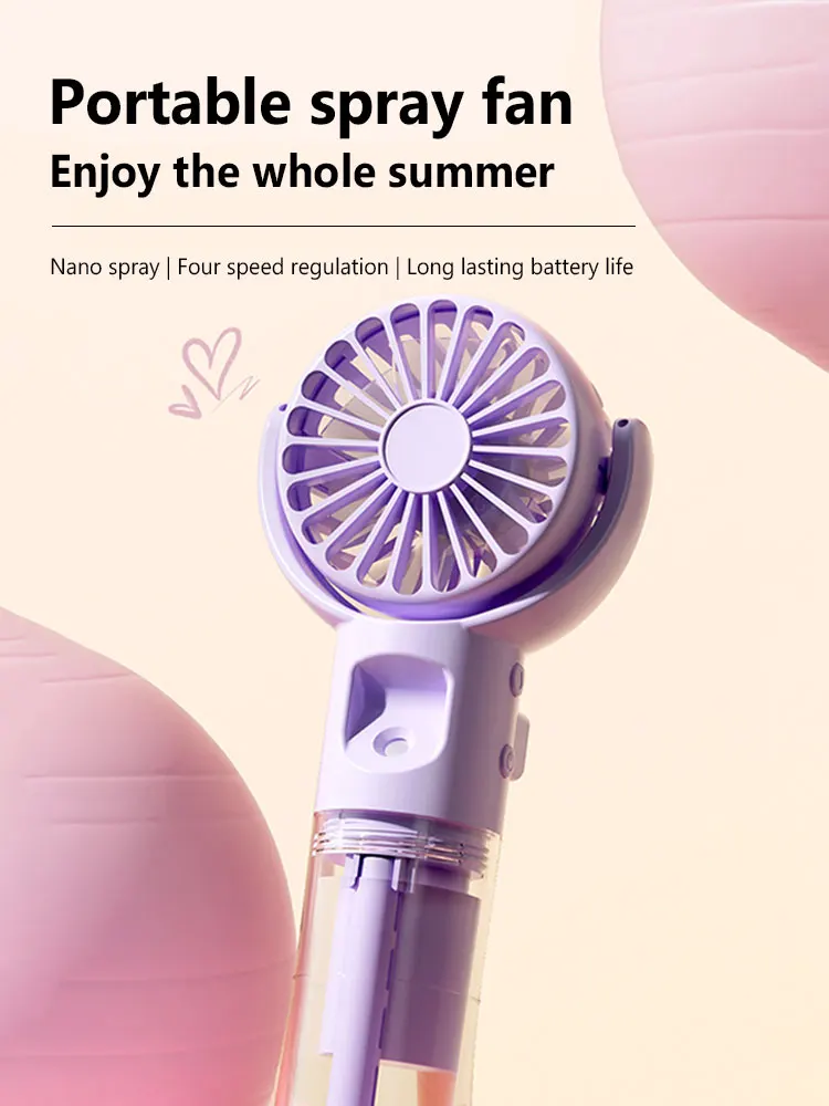 Handheld Portable Fan Spray Mist Electric Fan Mini Air Cooler Rechargeable Portable Fan For Home Student Outdoor Dormitory