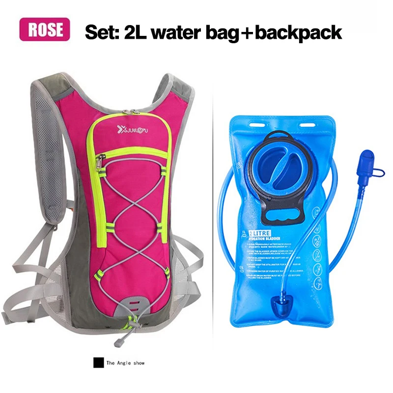 Bike Cycling Backpack 2L Water Bag Set Breathable Rucksack Running Drinking Waterbag Knapsack Hydration Replenishment Container