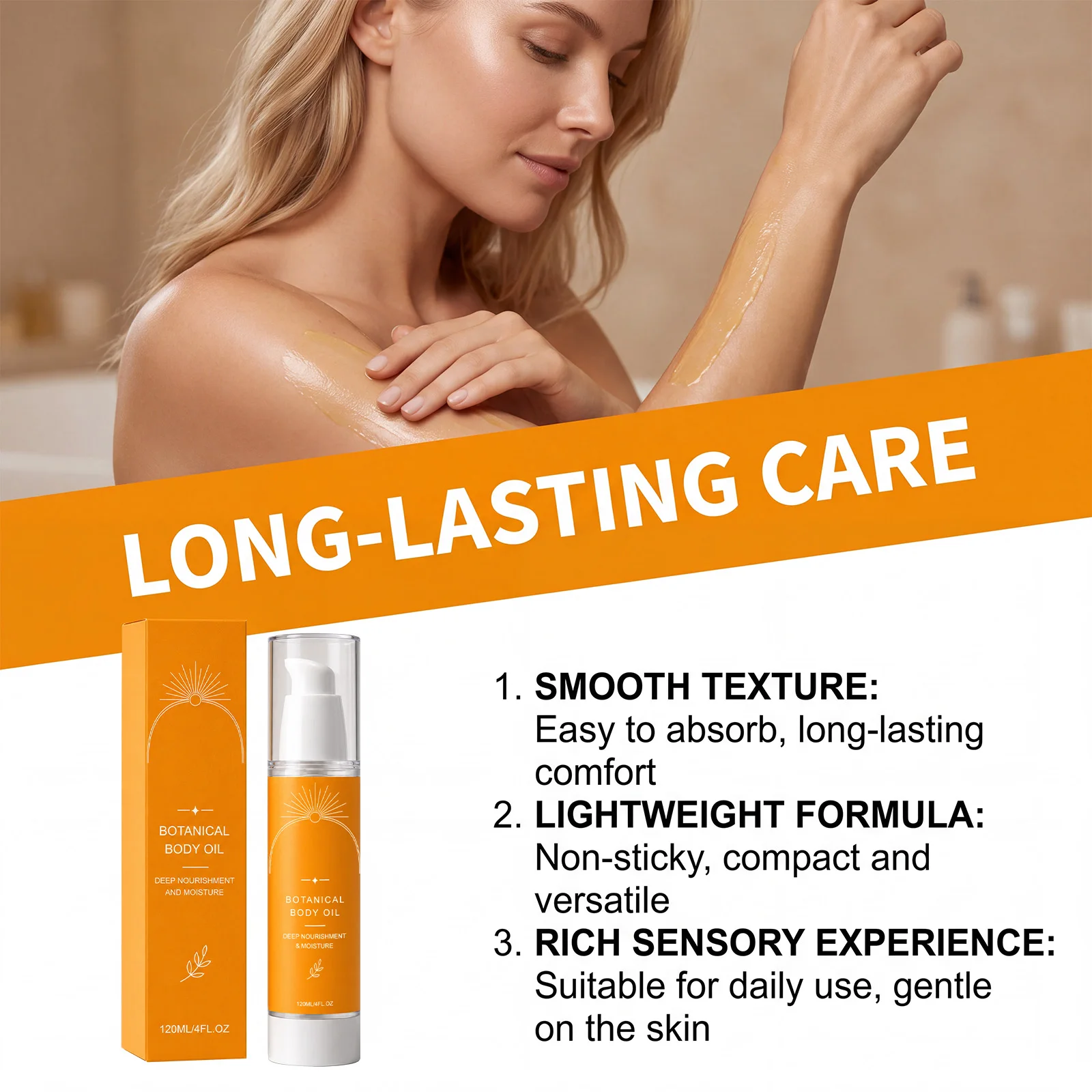 Moisturizing Nourishing Body Oil Gentle Smooth Fresh Hydrating Non Greasy Improve Rough Dry Skin Stress Relief Body Massage Oil