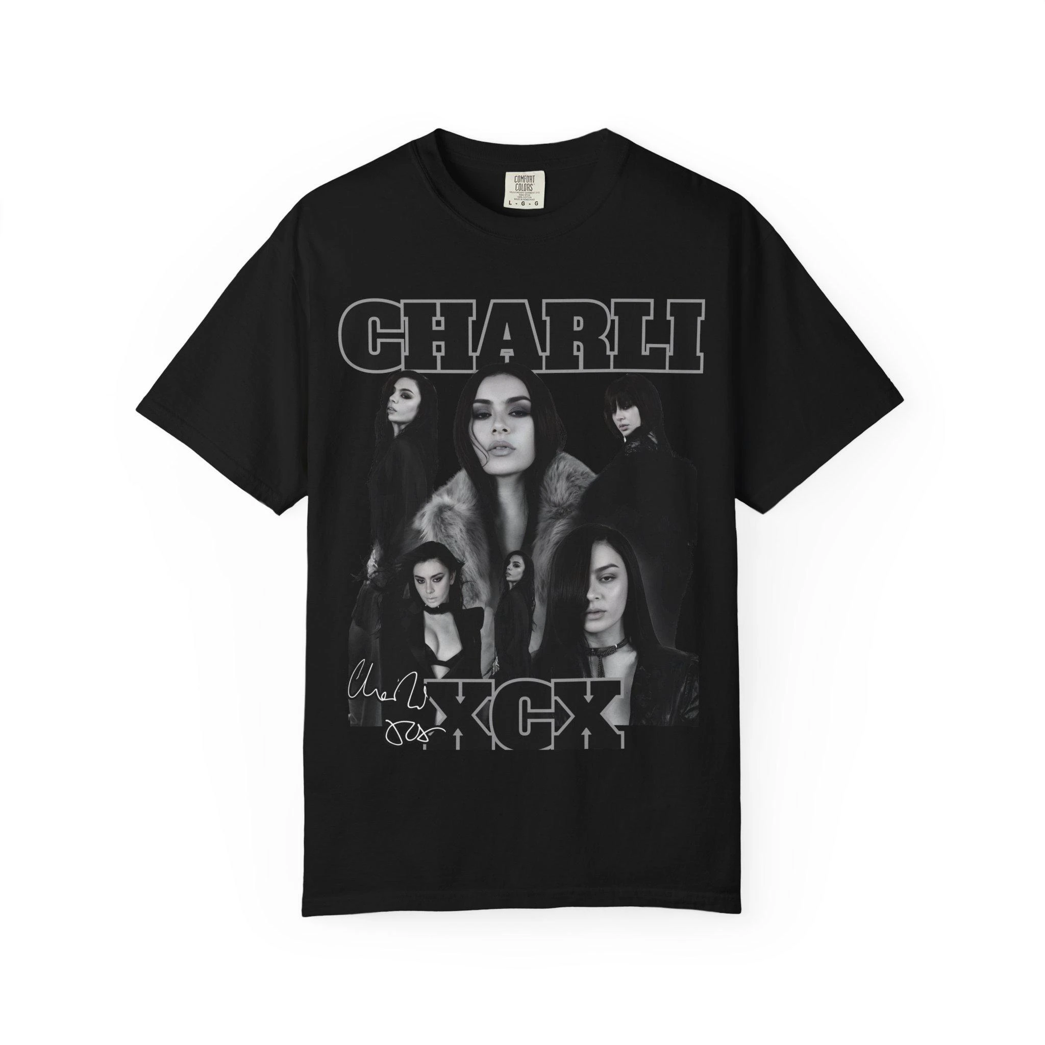 Charli XCX Shirt 2026 Summer Men's Women's Streetwear Y2k Style Pure Cotton Shirt Retro Oversized Clothing Round Neck Punk Shirt