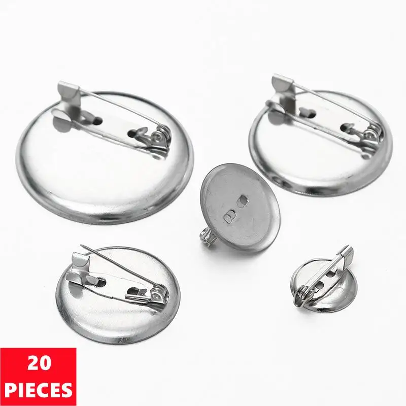 20 sztuk/partia 13mm-35mm Multi specyfikacja podwójnego przeznaczenia okrągła taca broszka metalowa agrafka dla majsterkowiczów akcesoria do szycia