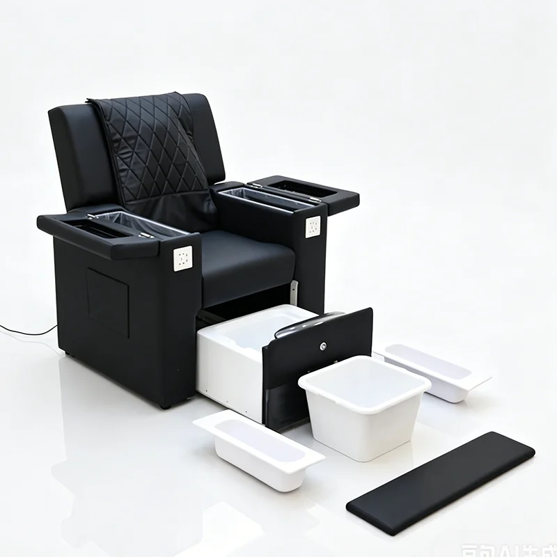 Luxury Beauty Salon Equipment No Plumbing Foot Care Bath Spa Chair Modern Reclining Electric Massage Plumbless Pedicure Chair