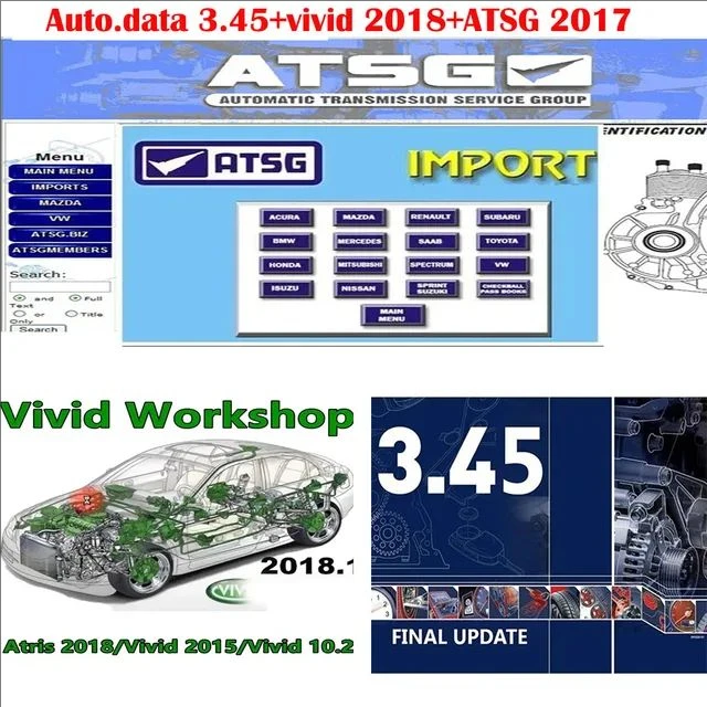 

Autodata 3.45 car repair software+Vivid workshop 2018 Automotive(Atris-Technik)+ATSG 2017 Automatic Transmissions Service Group