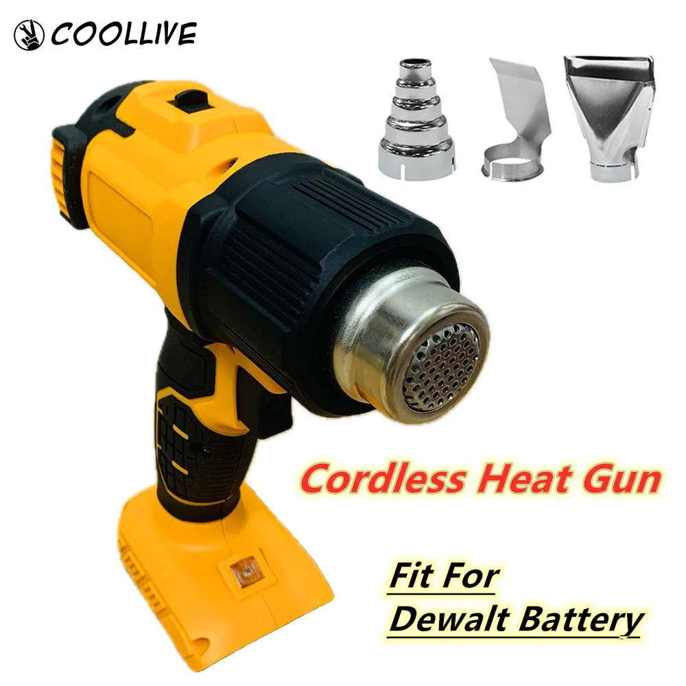 

For Dewalt 20V Battery Cordless Heat Gun with 3 Nozzle 300W 550℃ Shrink Wrapping Hot Air Gun Power Tools(No Battery)