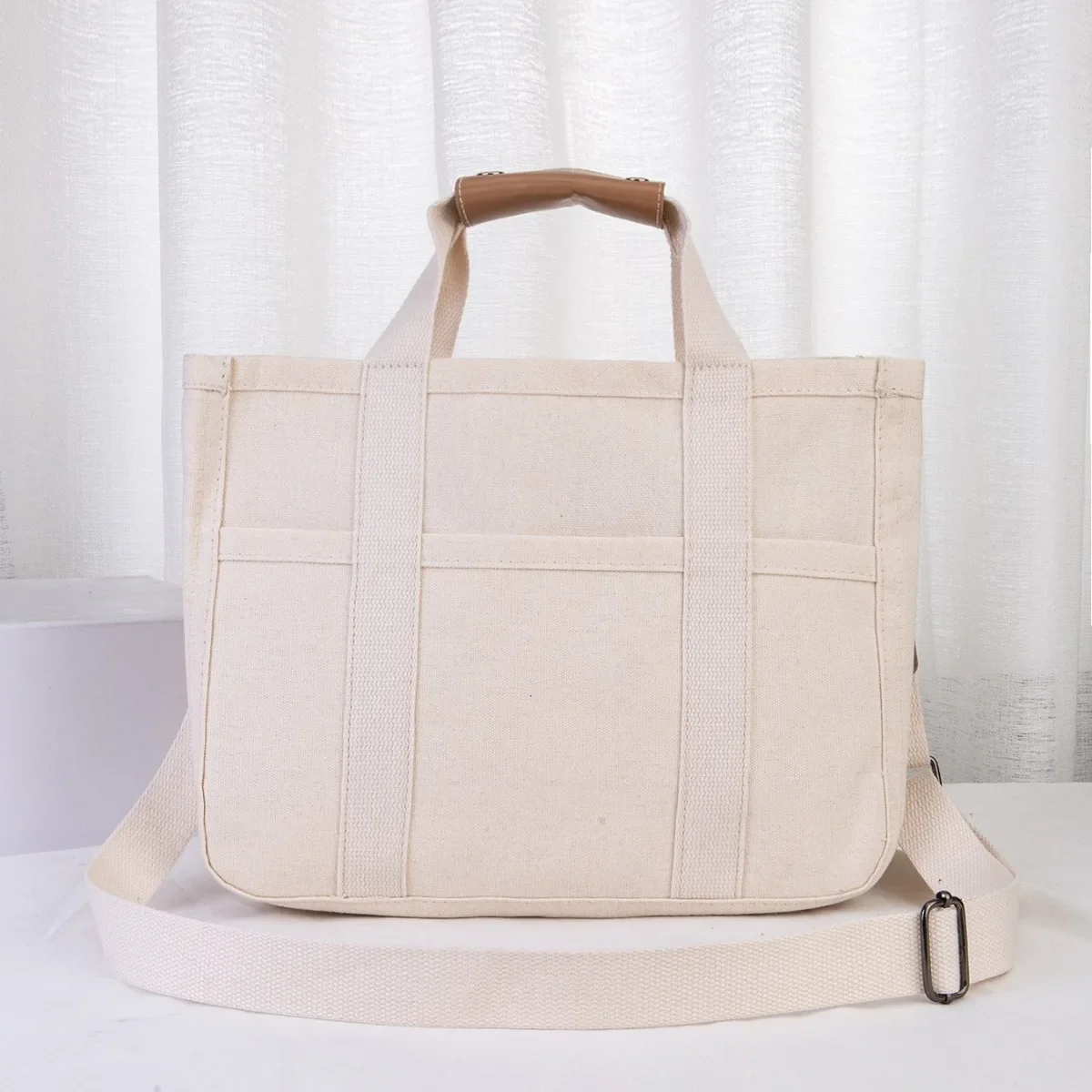 Large capacity canvas bag, trendy and fashionable bag, multifunctional portable bucket bag, convenient for crossbody bag