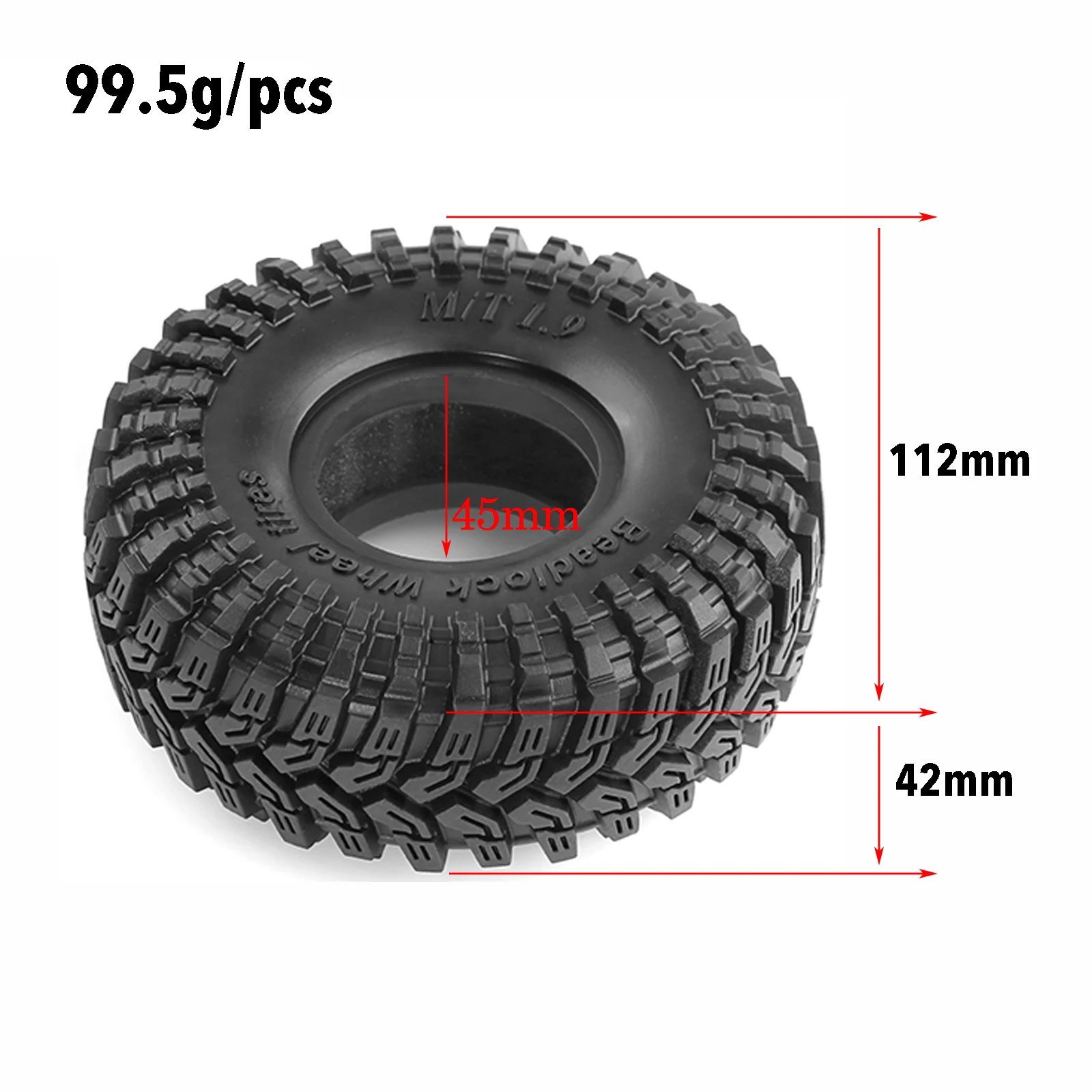RED SPIDER 1.9 inch Rubber Beadlock Wheel Tires w/ Sponge for Axial AXI03004 Capra 1/10 RC Car Monster Truck Upgrade Parts