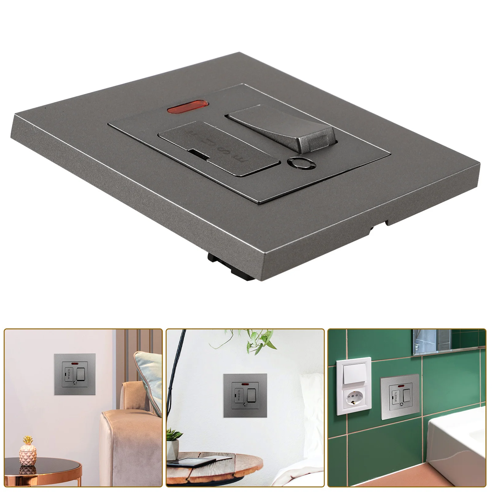 

Fused Switch Panel Sturdy Pc Material Wall-Mounted Appliance Switch Replaceable For Kitchen Exhaust Fans Home Electrical Supply