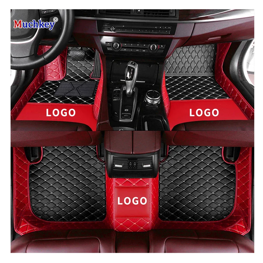 

Customized 4 Pieces Custom Logo Double Stitching Car Flooring Leather Luxury Floor Carpet 3D 5D Car Mats For Car